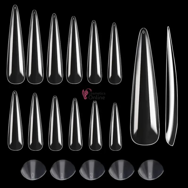 Tipsuri 240 bucati Soft Gel Tips Transparente din gel Cod TPS100CC Migdala Lungi